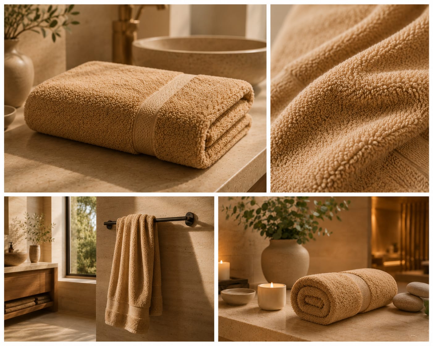 Toalla Tocador Camel  | 30 × 50 cm | 100% Algodón Premium