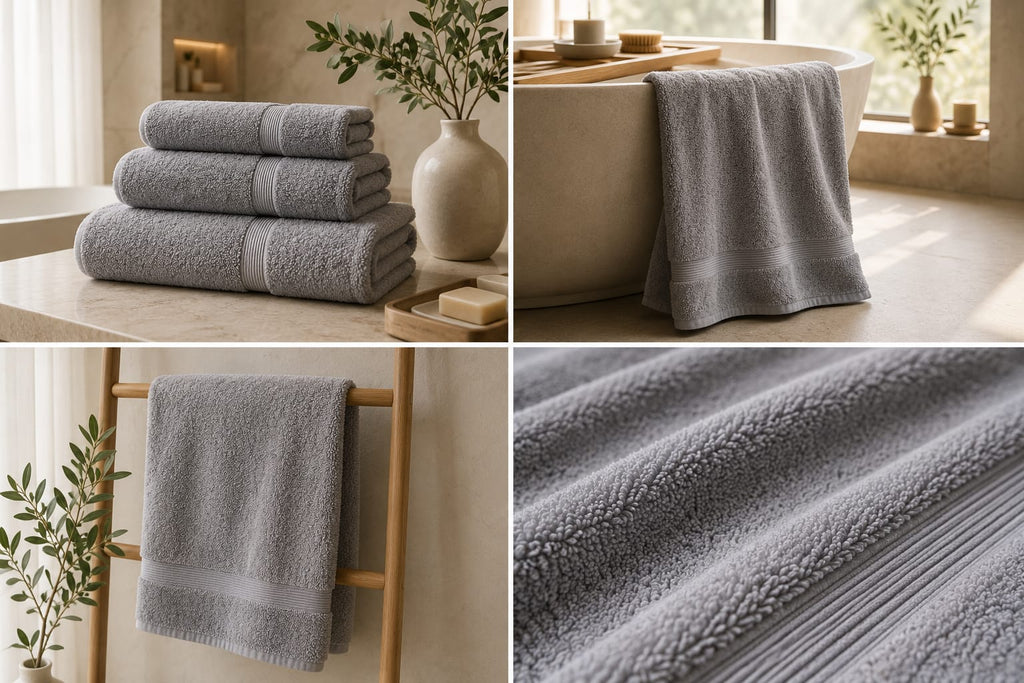Toalla de Baño Gris Perla 100×150 cm | 500 g/m²