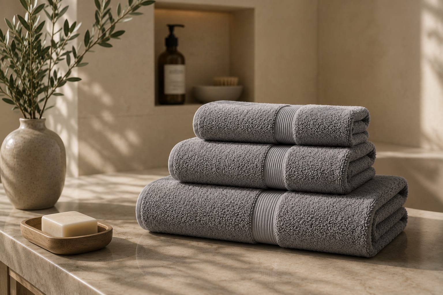 Toalla de Baño Gris Perla 100×150 cm | 500 g/m²