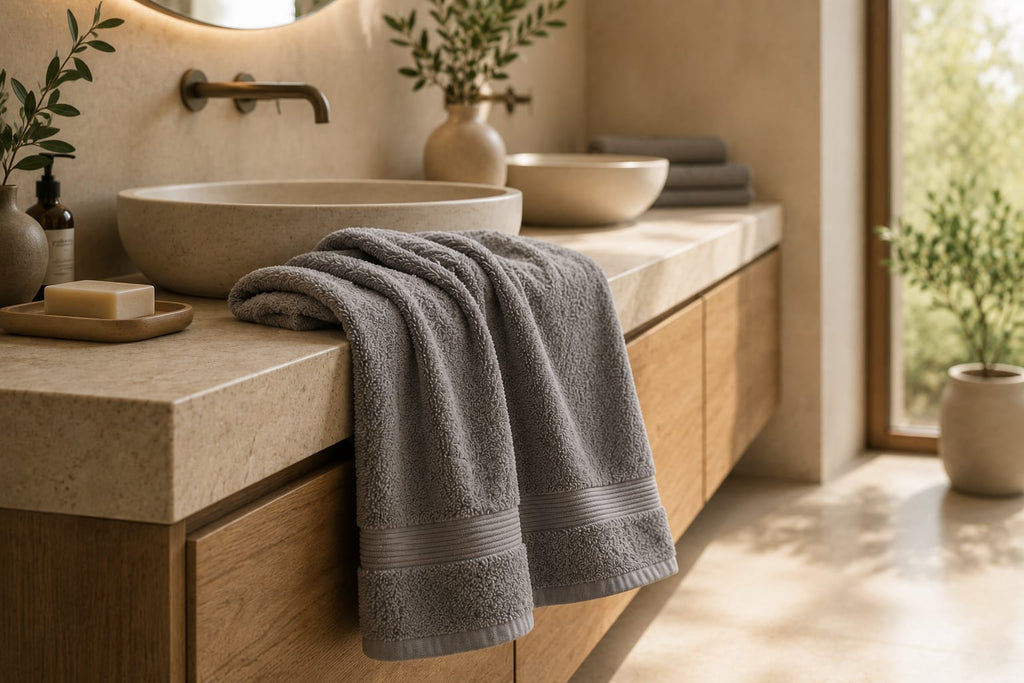 Toalla de Baño Gris Perla 100×150 cm | 500 g/m²